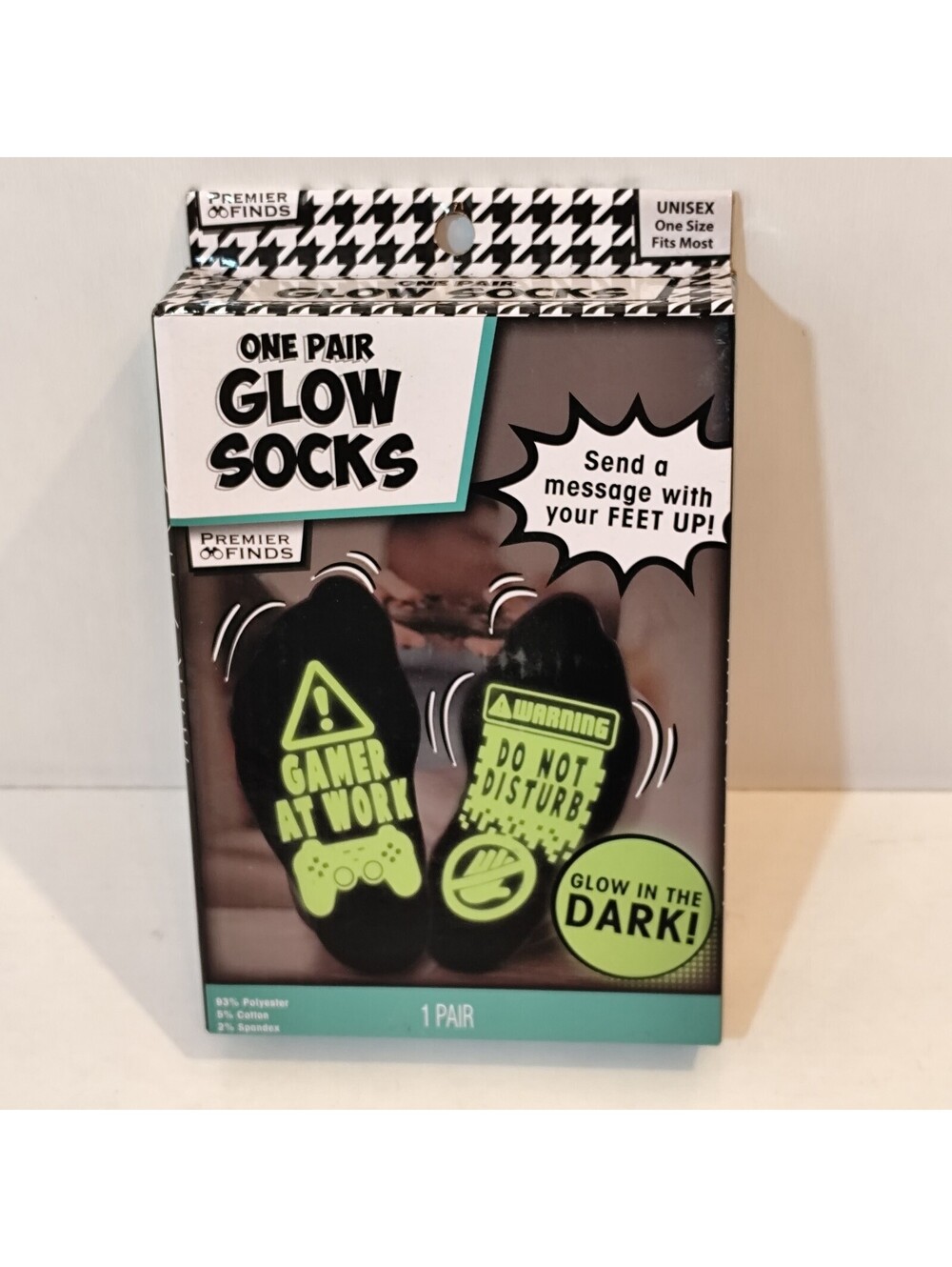 Premier Finds Glow Socks One Pair Gamer Do Not Disturb Glow in Dark